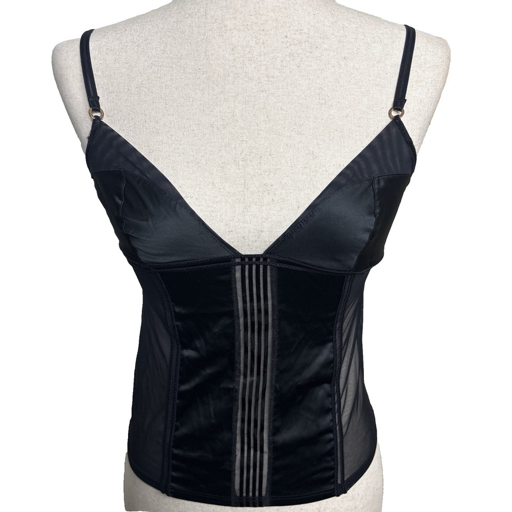 Victorias Secret Camisole Sheer Panel Womens Small Black Sexy Whimsygoth Y2K